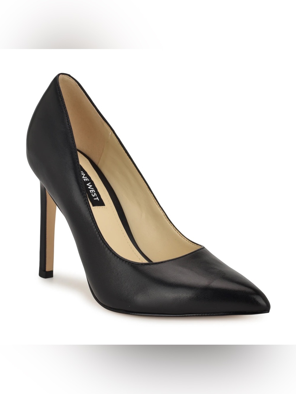 Nine West Tatiana Black Leather Stiletto Pump Sz 8 BNWOB